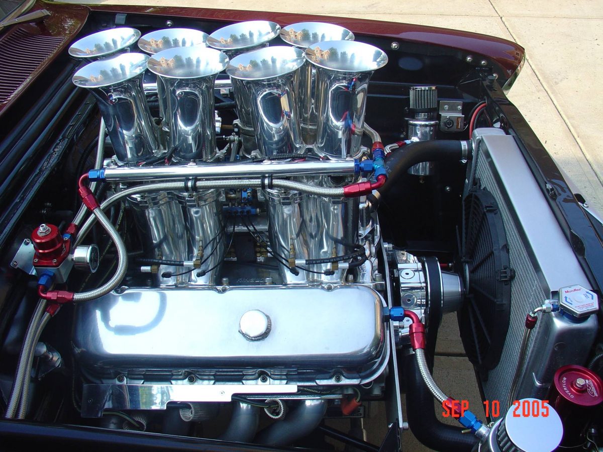 Kinsler big block Chevrolet injection on Chevy II - Kinsler Fuel Injection