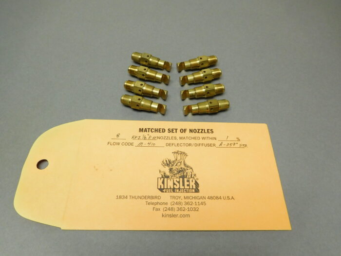 Kinsler nozzles, set of (8), 1/8" NPT , straight body with .470" long  'A' style deflectors