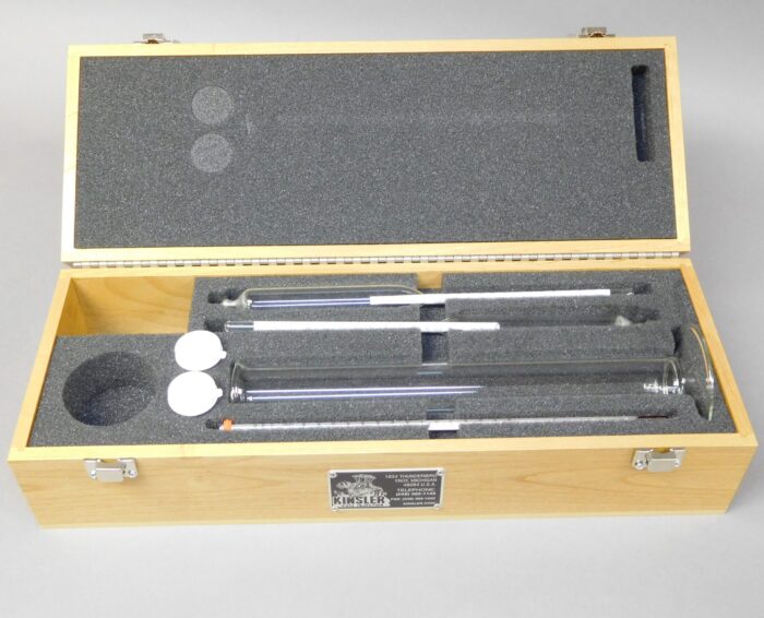 Complete Fuel Analyzer Kit: 2x Hydrometers;  glass cylinder; thermometer; and wood case