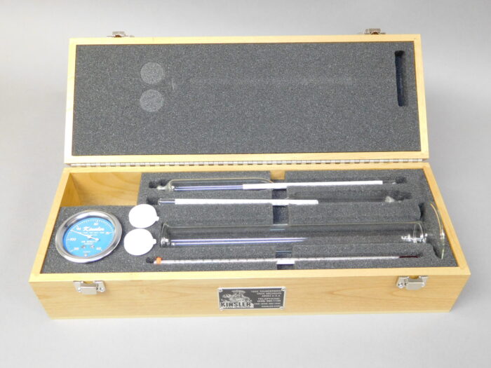 Complete Fuel Analyzer Kit: 2x Hydrometers; glass cylinder; thermometer; wood case; PLUS Air Density Gauge