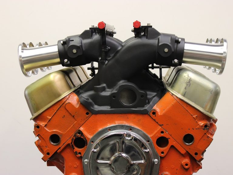 BBC Cross Ram General Motors Racing Manifolds from Kinsler Fuel Injection